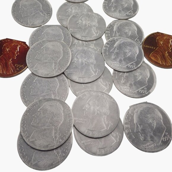 Note Pads Memo Coin Shaped Quarter Nickel Dime Pen lot 24 - Picture 6 of 16